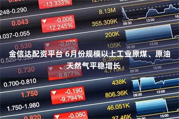 金信达配资平台 6月份规模以上工业原煤、原油、天然气平稳增长