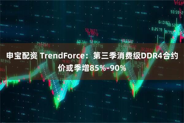 申宝配资 TrendForce：第三季消费级DDR4合约价或季增85%-90%